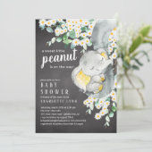 リトルピーナッツエレファントニュートラルベビーシャワー 招待状 (スタンド正面)