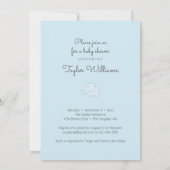 リトルピーナッツエレファントブルーシンプル男の赤ちゃんシャワー 招待状 (裏面)