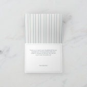 リトルピーナッツエレファントブルーストライプのベビーシャワー サンキューカード (内部)