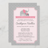 リトルピーナッツエレファントベビーシャワー招待状 招待状 (正面/裏面)