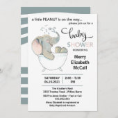 リトルピーナッツエレファントベビーシャワー招待状 招待状 (正面/裏面)