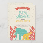 リトルピーナッツエレファントベビーシャワー招待状 招待状 (正面/裏面)