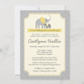 リトルピーナッツエレファントベビーシャワー招待状 招待状 (正面)