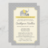 リトルピーナッツエレファントベビーシャワー招待状 招待状 (正面/裏面)