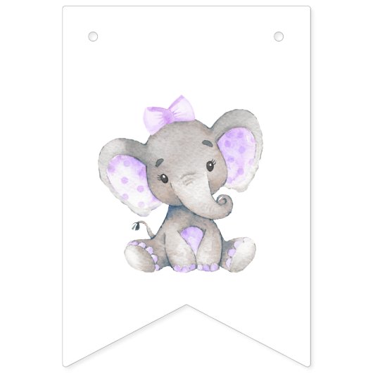 リトルピーナッツエレファントベビーシャワー誕生日パーティー バンティングフラッグ (第1の旗)