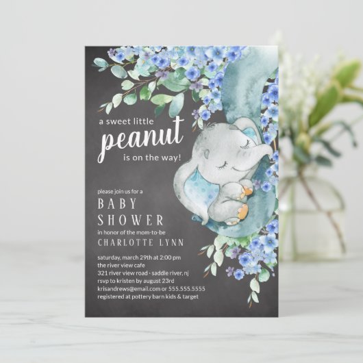 リトルピーナッツエレファントボーイズ赤ちゃんシャワー 招待状 (スタンド正面)