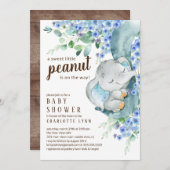 リトルピーナッツエレファントボーイズ赤ちゃんシャワー 招待状 (正面/裏面)