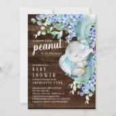 リトルピーナッツエレファントボーイズ赤ちゃんシャワー 招待状 (正面)
