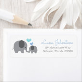 リトルピーナッツエレファントママ&ベビー差出人住所 ラベル (インサイチュ)