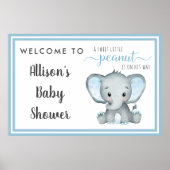 リトルピーナッツエレファント男の赤ちゃんシャワーウェルカム ポスター (正面)