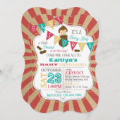 リトルピーナッツカーニバルベビーシャワー招待状 招待状 (正面/裏面)