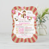 リトルピーナッツカーニバルベビーシャワー招待状 招待状 (スタンド正面)