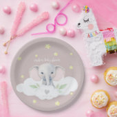リトルピーナッツガールベビーシャワーピンク象 ペーパープレート (パーティー)