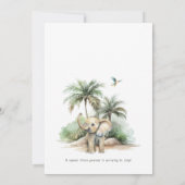 リトルピーナッツジャングルサファリエレファントベビーシャワー 招待状 (裏面)