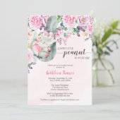 リトルピーナッツスリーピングエレファントフローラベビーシャワー 招待状 (スタンド正面)