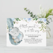 リトルピーナッツゾウトランクベビーシャワー 招待状 (スタンド正面)