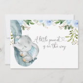 リトルピーナッツゾウトランクベビーシャワー 招待状 (裏面)