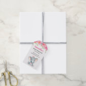 リトルピーナッツピンクゾウ女の子シャワーの好意 ギフトタグ (より糸付き)