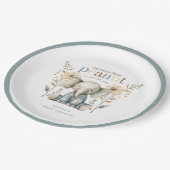 リトルピーナッツブルーベビーゾウ紙プレート ペーパープレート (アングル)