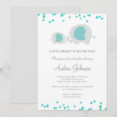 リトルピーナッツブルー ベビーシャワー招待状 招待状 (正面/裏面)