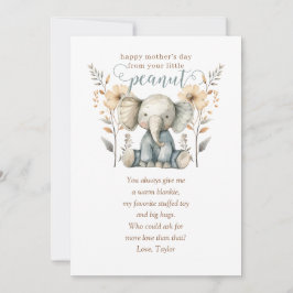 リトルピーナッツベイビーエレファントファーストマザーズデー 招待状