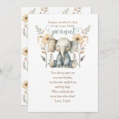 リトルピーナッツベビーエレファントファースト・マザーズデイ 招待状 (正面/裏面)