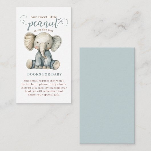 リトルピーナッツベビーエレファントブルーブックスフォーベビー エンクロージャーカード (正面/裏面)