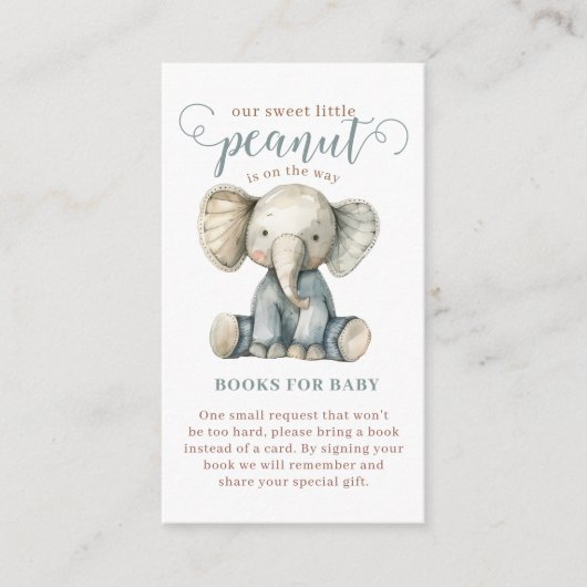 リトルピーナッツベビーエレファントブルーブックスフォーベビー エンクロージャーカード (正面)