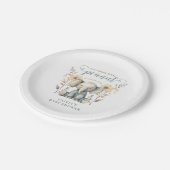 リトルピーナッツベビーエレファントブルーベビーシャワー ペーパープレート (アングル)