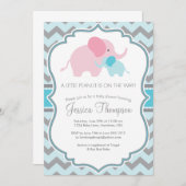 リトルピーナッツベビーシャワー招待状 招待状 (正面/裏面)