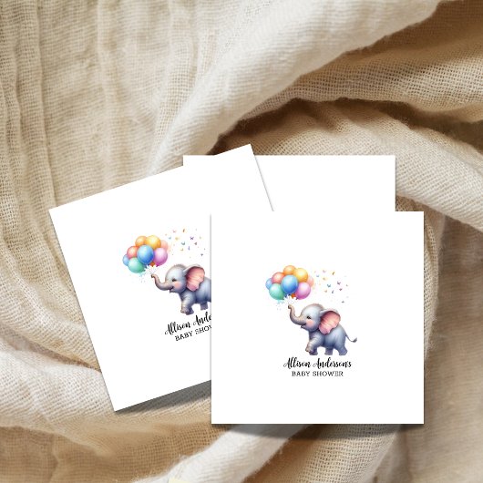 リトルピーナッツベビーゾウの赤ちゃんシャワー スタンダードカクテルナプキン