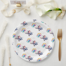 リトルピーナッツベビーゾウの赤ちゃんシャワー ペーパープレート