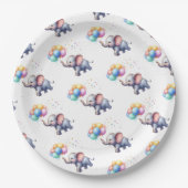 リトルピーナッツベビーゾウの赤ちゃんシャワー ペーパープレート (正面)