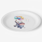 リトルピーナッツベビーゾウの赤ちゃんシャワー ペーパープレート (アングル)