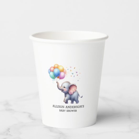 リトルピーナッツベビーゾウの赤ちゃんシャワー 紙コップ (正面)