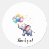 リトルピーナッツベビーゾウの赤ちゃん感謝していシャワーあなた ラウンドシール (正面)