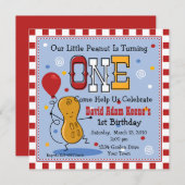 リトルピーナッツ第1誕生日パーティの招待状 招待状 (正面/裏面)