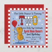 リトルピーナッツ第2誕生日パーティの招待状 招待状 (正面/裏面)