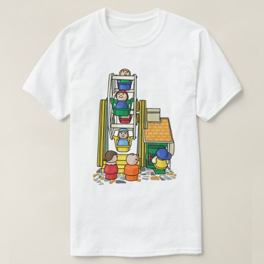 リトルピープルフェリスホイールおもしろい Tシャツ (デザイン正面)