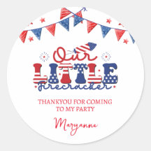 リトルファイクラッカー誕生日パーティーステッサンキューカー