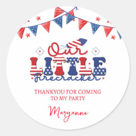 リトルファイクラッカー誕生日パーティーステッサンキューカー ラウンドシール