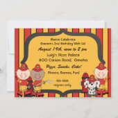 リトルファイヤーマン カスタム消防車 誕生日 招待状 (裏面)