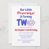 リトルファイレクラッカーの2回目の誕生日 招待状 (正面)