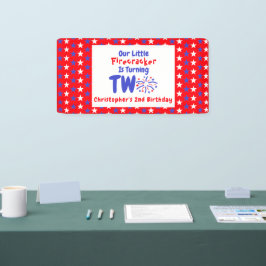 リトルファイレクラッカーの2回目の誕生日 横断幕