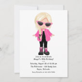 リトルファッションガールパーティー写真 招待状 (正面)