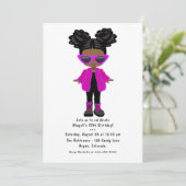 リトルファッションブラックガールパーティー写真 招待状 (スタンド正面)