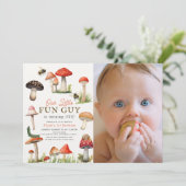 リトルファンガイ キノコ ビーボーイ フォト 1歳 誕生日 招待状 (スタンド正面)