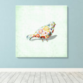 リトルファンキードお洒落ルバードペイズリーグリーン キャンバスプリント (インサイチュ (ウッドフロア))