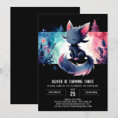 リトルファンタジーキャット誕生日 招待状 (正面/裏面)