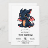 リトルファンタジーデジタルドラゴン1st誕生日 招待状 (正面/裏面)